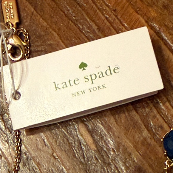 Kate Spade NWT 32” Gold Necklace with Blue and Green Accents - Picture 2 of 8
